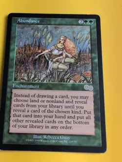 Abundance. Rare Enchantment MTG Card. Urza's Saga. Old Vintage - Image 2