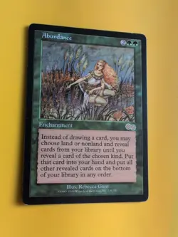 Abundance. Rare Enchantment MTG Card. Urza's Saga. Old Vintage - Image 4