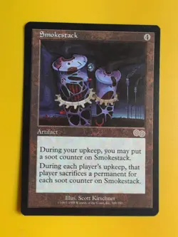 Smokestack. Rare Artifact MTG Card. Urza's Saga. Old Vintage - Image 1
