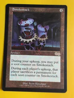 Smokestack. Rare Artifact MTG Card. Urza's Saga. Old Vintage - Image 2