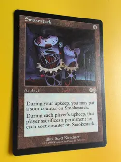 Smokestack. Rare Artifact MTG Card. Urza's Saga. Old Vintage - Image 3