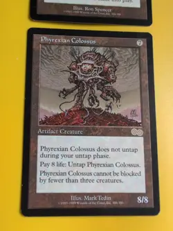 Phyrexian Colossus & Phyrexian Processor rare MTG Card. Urza's Saga. Old Vintage - Image 3