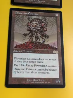 Phyrexian Colossus & Phyrexian Processor rare MTG Card. Urza's Saga. Old Vintage - Image 4