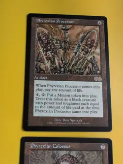 Phyrexian Colossus & Phyrexian Processor rare MTG Card. Urza's Saga. Old Vintage - Image 5