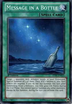 Message In A Bottle - Super Rare 1st Edition ZTIN-EN015 - LP - YuGiOh - Image 1