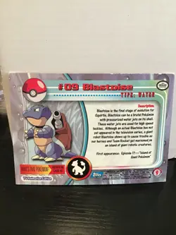 #09 Blastoise Holo Pokemon 1999 Topps TV Animation Edition - Image 2
