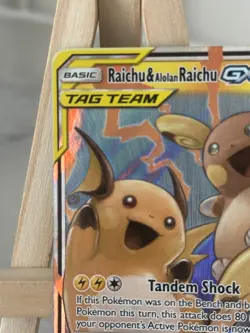 Pokemon TCG Raichu & Alolan Raichu GX 54/236 SM-Unified Minds Tag Team Holo - Image 3