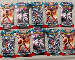 Nintendo Pokemon TCG Scarlet & Violet Paradox Rift Sleeved Booster Pack Lot - 10 - Image 1