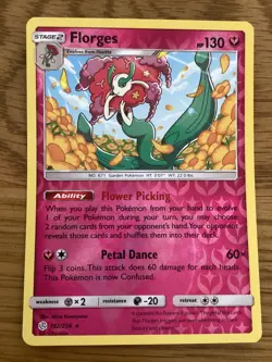 Florges Pokemon Card 152/236 Rev/ Holo- Used - Sun & Moon/C Eclipse Set - (BSR) - Image 1