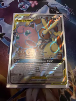 Pokemon TCG Mega Lopunny & Jigglypuff GX (Full Art) 225/236 Sm-Cosmic Eclipse - Image 1