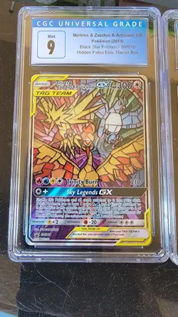 2 CGC Pokemon Cards - Moltres Zapdos Articuno GX SM210 (9) & M Z A GX 69/68 (9) - Image 2