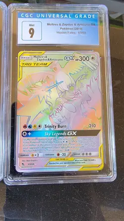 2 CGC Pokemon Cards - Moltres Zapdos Articuno GX SM210 (9) & M Z A GX 69/68 (9) - Image 4