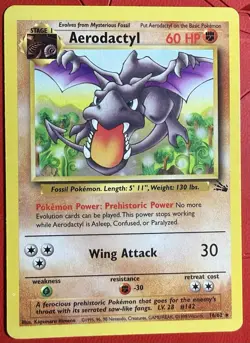 Pokemon TCG Aerodactyl Fossil Card 16/62 Unlimited Rare Non Holo - Image 1