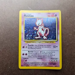 Mewtwo 10/102 Pokemon Base Set Holo Rare Card - HP (no creases) - Image 1