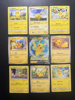9 Pikachu V Pokemon Card Collection SM SWSH SV Holo Ultra Rare PTCG A4 - Image 1
