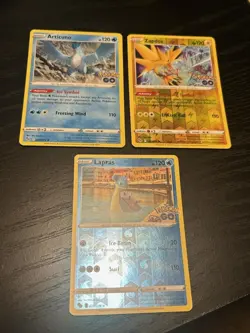 Pokemon 3 Card Holo/Rev Holos Articuno / Zapdos / Lapras Pokemon GO - All NM - Image 1