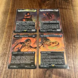 Magic The Gathering One Ring Promo Set Of 4 Frodo Sam Gollum Lord Of The Rings - Image 1