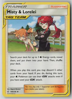 Misty & Lorelei 199/236 Pokemon TCG Sm-Cosmic Eclipse Regular (Near Mint) NM 1 - Image 1