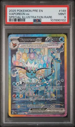 Pokemon Prismatic Evolutions Vaporeon ex Special Illustration Rare 149/131 PSA 9 - Image 1