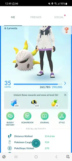 Pokemon Go (Stage 35) Shiny Larvesta ( 73 Shinys ) ( Reduced) - Image 1