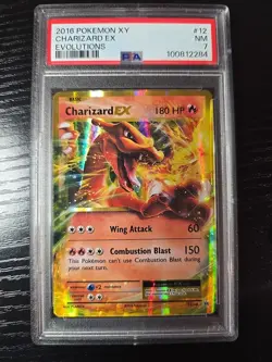 2016 Pokemon XY | Charizard EX #12 Evolutions | PSA NM 7 - Image 1