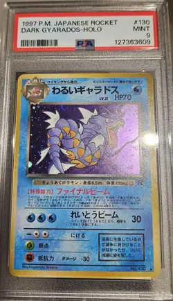 1997 Pokemon Japanese Team Rocket Dark Gyarados Holo # 130 PSA-9 - Image 3