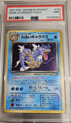 1997 Pokemon Japanese Team Rocket Dark Gyarados Holo # 130 PSA-9 - Image 4