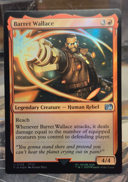 U 0129 Barret Wallace Uncommon Human Final Fantasy NM Card MTG FFVII FOIL FIN - Image 1