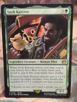 R 0199 Sazh Katzroy NM Rare FFXIII Final Fantasy MTG Card FIN Green Human Pilot - Image 1