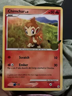 Pokemon Chimchar Lv.8 Trading Card HP 50 Fire Type - Image 1
