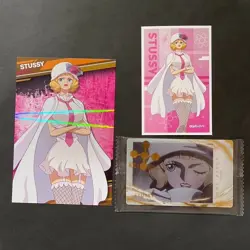 R188 Stussy Holo Japanese One Piece x Ensky Egghead Bromide Sticker Card - Image 1