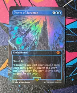 Storm of Saruman Extended Art Foil MTG Lord Of The Rings NM Magic Unplayed 0413 - Image 1