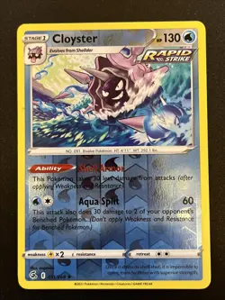 Pokemon Cloyster 051/264 Fusion Strike Reverse Holo Rare - Image 1