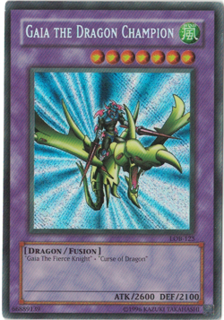 Yu-Gi-Oh! Gaia the Dragon Champion (LP) Unlimited Reverse Secret Error LOB-125 - Image 1