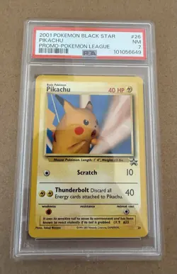 2001 Pokemon Black Star Pikachu Promo #26 PSA 7 - Image 1