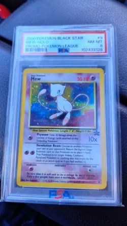 2000 POKEMON PROMO BLACK STAR POKEMON LEAGUE #9 MEW - HOLO - PSA 8 - Image 1