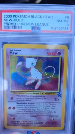 2000 POKEMON PROMO BLACK STAR POKEMON LEAGUE #9 MEW - HOLO - PSA 8 - Image 2