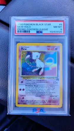 2000 POKEMON PROMO BLACK STAR POKEMON LEAGUE #9 MEW - HOLO - PSA 8 - Image 4