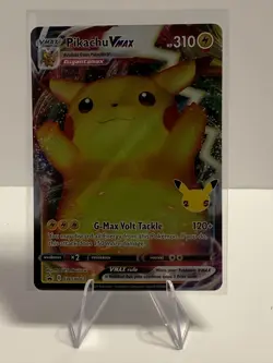 2021 Pokemon Celebrations Full Art Black Star Promo Holo Pikachu VMax #SWSH062 - Image 1