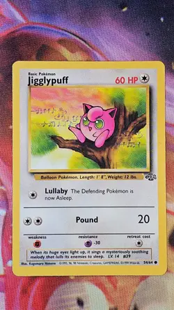 Pokemon TCG Jigglypuff 54/64 Jungle Common LP 1st Ed Vintage! 🎤 - Image 1