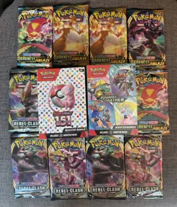 Pokemon 151 & Journey Together Booster Bundle + 10 Dark Ablaze Rebel Clash Packs - Image 1