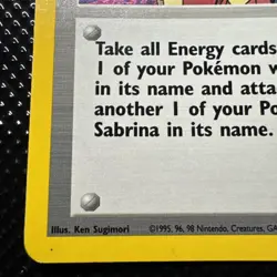 Pokemon TCG Sabrina Trainer Gym Challenge Holo 20/132 Rare LP - Image 2