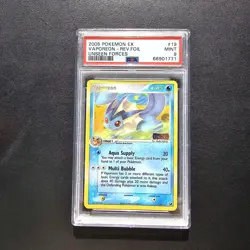 Pokemon Vaporeon EX Unseen Forces Reverse Holo Rare #19 PSA 9 Mint - Image 1