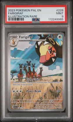 2023 Pokemon Paldea Evolved Farigiraf Illustration Rare #228 PSA 9 MINT - Image 1