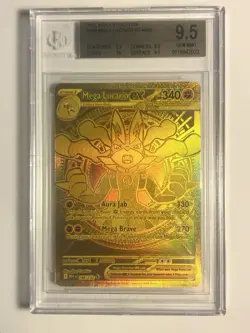 2025 Pokemon Mega Evolution Mega Lucario Ex Gold MHR #188 GEM MINT BGS 9.5 - Image 1