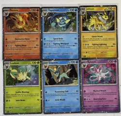 Pokemon Prismatic Evolutions Promo Set Of 6 167-172 Flareon Sylveon Glaceon - Image 1