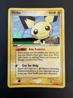 Pokemon TCG EX Power Keepers Pichu #21/108 Stamped Reverse Holo Near Mint - Image 1
