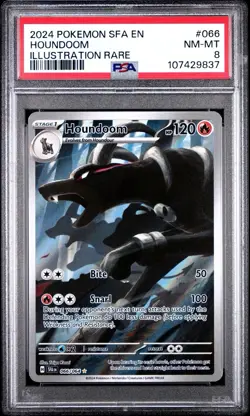 2024 Pokemon Shrouded Fable - Houndoom #66 - FULL ART *ILLUSTRATION RARE* PSA 8 - Image 2