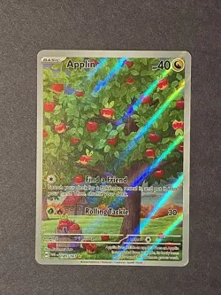 Pokemon TCG Applin Holo Card 185/167 Twilight Masquerade Illustration Rare NM - Image 1