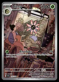 Lileep 145/142 Pokemon TCG Stellar Crown Illustration Rare Full Art Holo Card NM - Image 1
